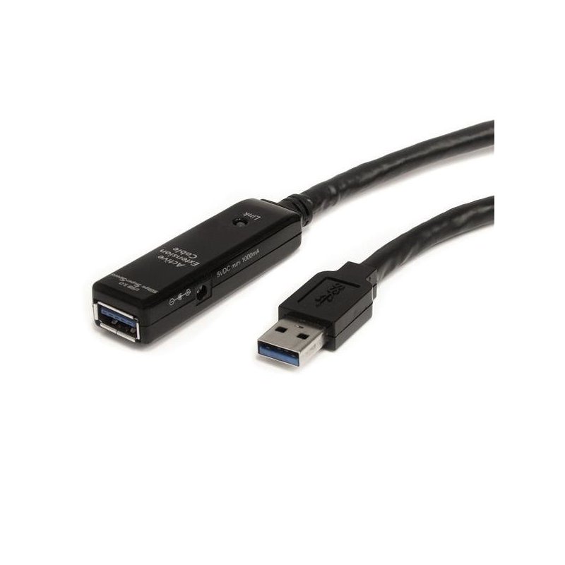 StarTech.com Cable Extensor Alargador USB 3.0 SuperSpeed Activo de 5m - USB A Macho a Hembra - Negro