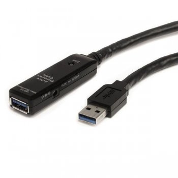 StarTech.com Cable Extensor Alargador USB 3.0 SuperSpeed Activo de 5m - USB A Macho a Hembra - Negro