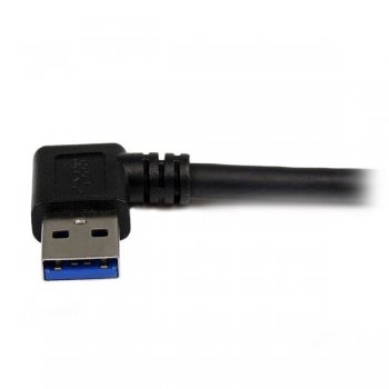 StarTech.com Cable 1m USB 3.0 Super Speed USB B Macho a USB A Macho Acodado en Ángulo a la Derecha - Negro
