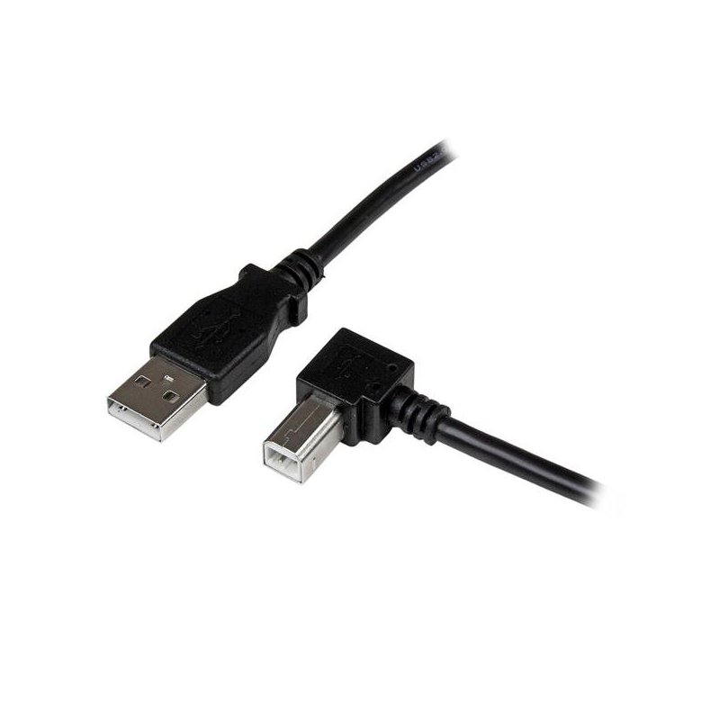 StarTech.com Cable Adaptador USB 1m para Impresora Acodado - 1x USB A Macho - 1x USB B Macho en Ángulo Derecho
