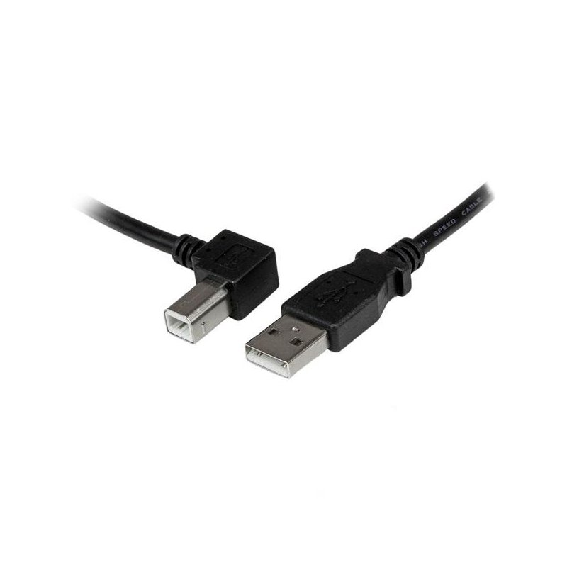 StarTech.com Cable Adaptador USB 3m para Impresora Acodado - 1x USB A Macho - 1x USB B Macho en Ángulo Izquierdo