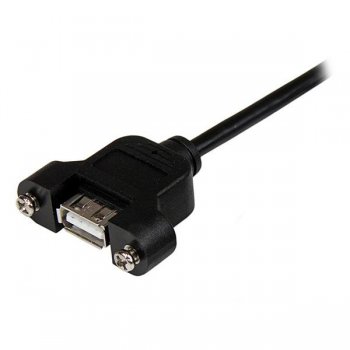 StarTech.com Cable de 91cm USB 2.0 para Montar Empotrar en Panel - Extensor Macho a Hembra USB A - Negro