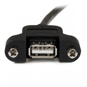 StarTech.com Cable de 91cm USB 2.0 para Montar Empotrar en Panel - Extensor Macho a Hembra USB A - Negro