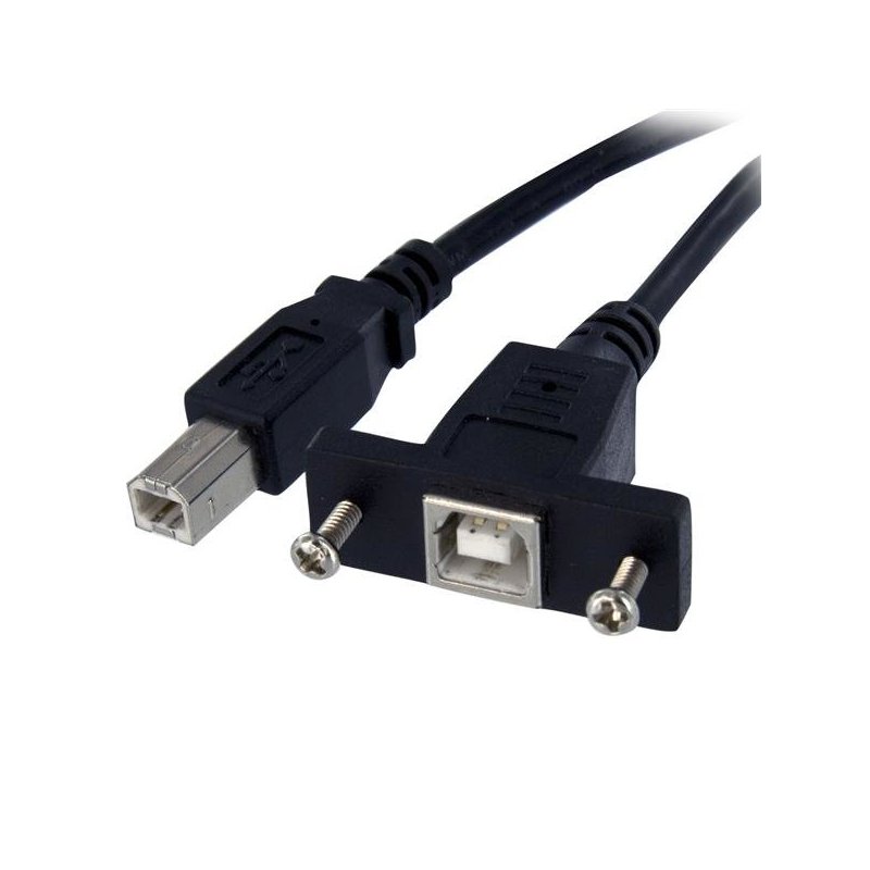 StarTech.com Cable de 91cm USB 2.0 para Montar Empotrar en Panel - Extensor Macho a Hembra USB B - Negro