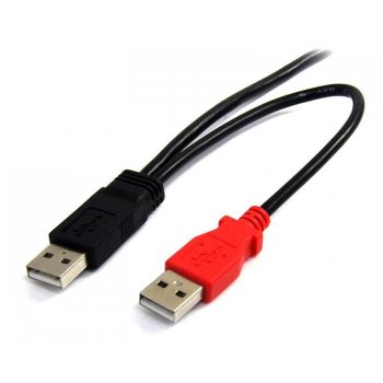 StarTech.com Cable de 1,8m USB 2.0 en Y para Discos Duros Externos - Cable Mini B a 2x USB A