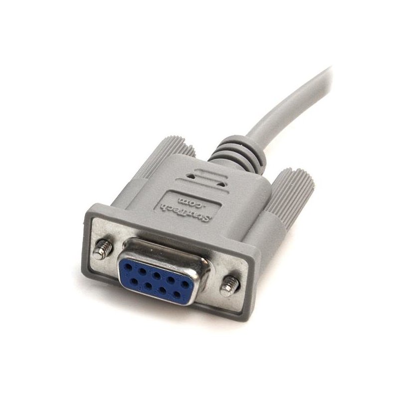 StarTech.com Cable de Módem Nulo de Serie Cruzado 3m Null RS232 Serial - 2x Hembra DB9 - Gris