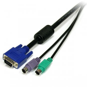 StarTech.com SVPS23N1_6 cable para video, teclado y ratón (kvm) 1,8 m Negro
