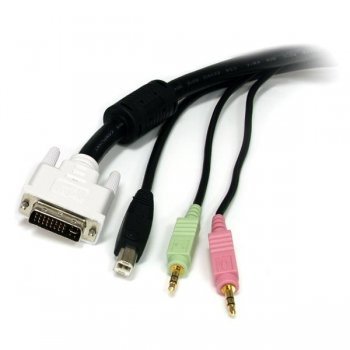 StarTech.com Cable KVM USB DVI 4 en 1 con Audio y Micrófono- 10 pies
