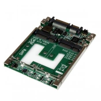StarTech.com Adaptador Conversor de SSD mSATA Doble a SATA RAID de 2,5 Pulgadas - Convertidor