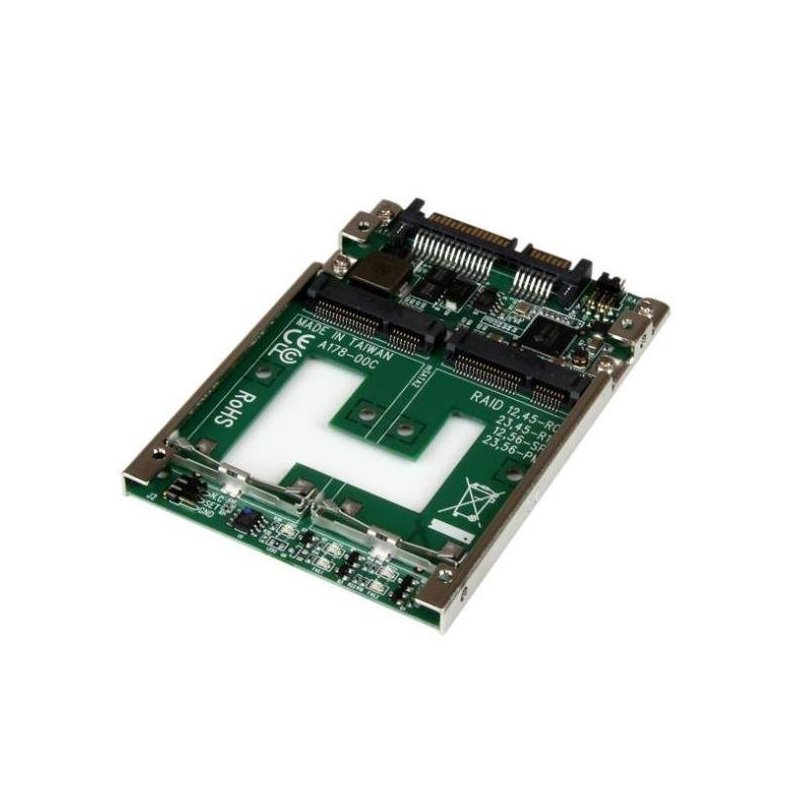 StarTech.com Adaptador Conversor de SSD mSATA Doble a SATA RAID de 2,5 Pulgadas - Convertidor