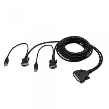 Belkin OmniView™ ENTERPRISE Series Dual-Port USB KVM Cable, 1.8m cable para video, teclado y ratón (kvm) 1,8 m Negro
