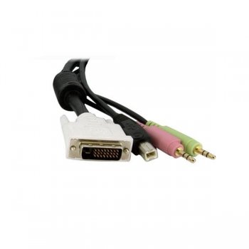 StarTech.com Cable de 1,8m para Switch Conmutador KVM 4en1 DVI-D Dual Link Doble Enlace USB con Audio Micrófono