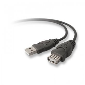 Belkin USB A A 3 m cable USB 2.0 Negro