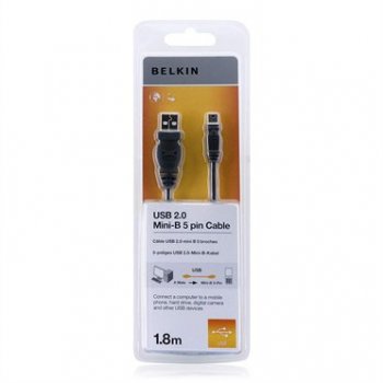 Belkin USB 2.0 A Mini USB B, 1.8m cable USB 1,8 m USB A Mini-USB B Negro