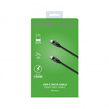 Celly USBCUSBCPDBK cable USB 1 m USB C Negro