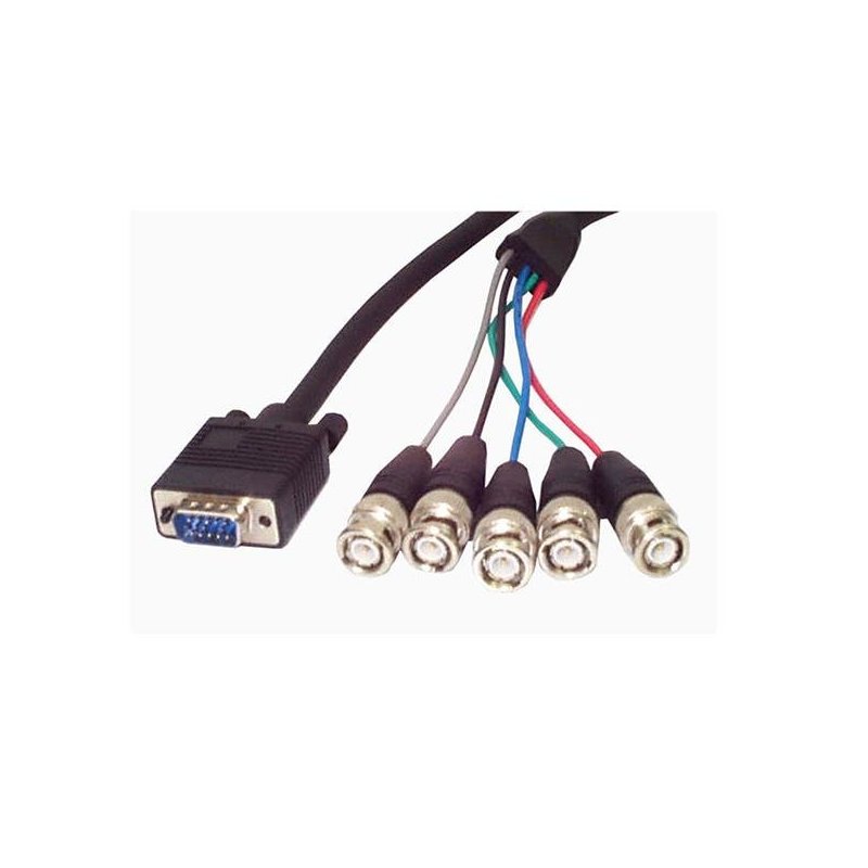 StarTech.com 6 ft. Coax SVGA Cable HDDB15M to 5 BNC Male 1,83 m Negro
