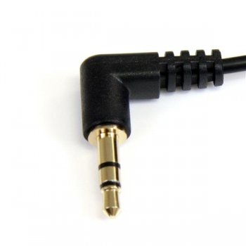 StarTech.com Cable de Audio Estéreo 3,5mm Delgado de Ángulo Recto de 1 pie - M M