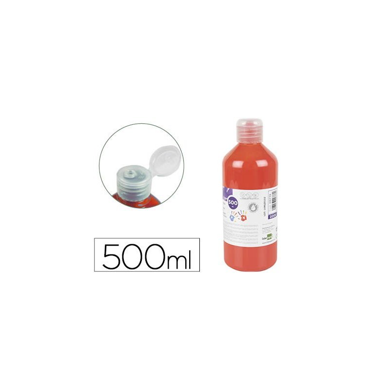 Pintura dedos liderpapel botella de 500 ml rojo