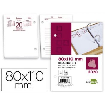 Bloc bufete liderpapel 80x110 mm 2020 papel 80 gr texto en castellano