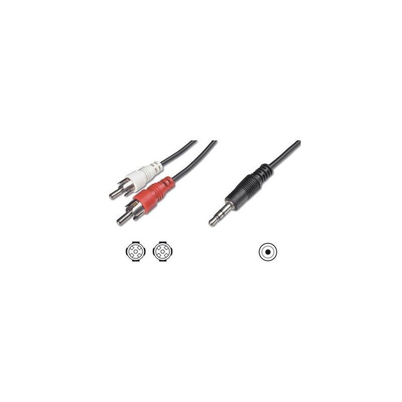 Nilox NX090703101 cable de audio 1,5 m 3,5mm 2 x RCA + 3.5mm Negro