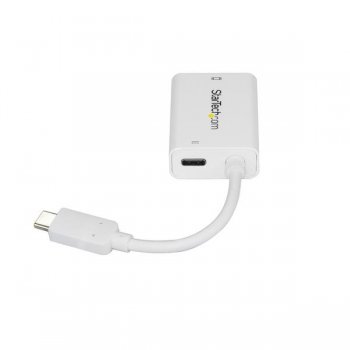 StarTech.com Adaptador USB-C a VGA con Entrega de Alimentación por USB - 60 Watts - Blanco