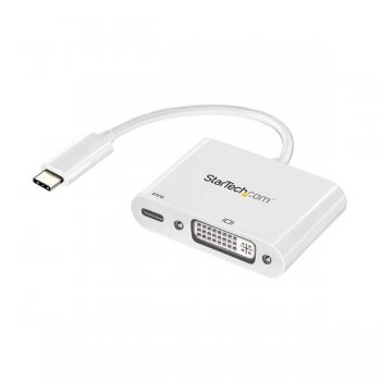 StarTech.com Adaptador Gráfico Externo USB-C a DVI con Entrega de Potencia - Adaptador de Vídeo Externo USBC - USB Tipo C