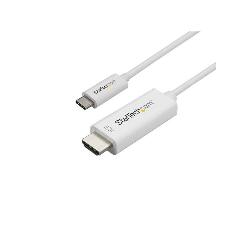 StarTech.com Cable Adaptador de 2m USB-C a HDMI 4K 60Hz - Blanco - Cable USB Tipo C a HDMI - Cable Conversor de Vídeo USBC