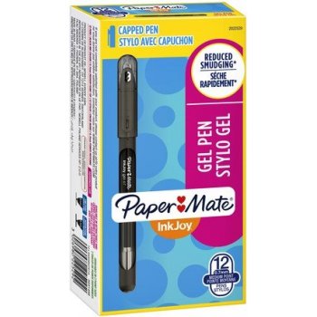Papermate 2022529 bolígrafo de gel Bolígrafo de gel con tapa Negro Medio 12 pieza(s)