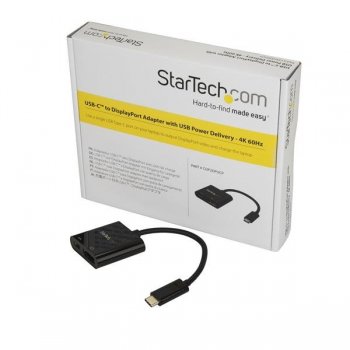 StarTech.com Adaptador Gráfico Externo USB-C a DisplayPort con Entrega de Potencia - Adaptador de Vídeo Externo USBC - USB Tipo