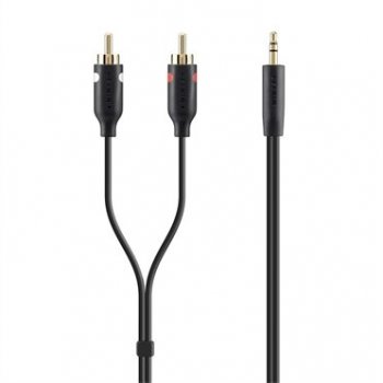 Belkin F3Y116BT2M cable de audio 2 m 2 x RCA 3,5mm Negro