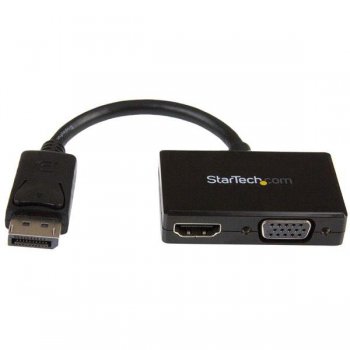 StarTech.com Adaptador DP de Audio Vídeo para Viajes - Conversor DisplayPort a HDMI o VGA - 1920x1200 1080p