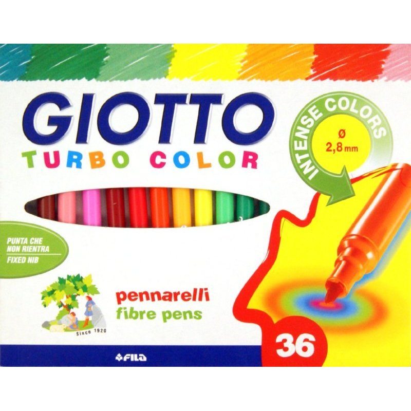 Giotto Turbo Negro, Azul, Verde, Rosa, Rojo, Violeta, Amarillo 36 pieza(s)