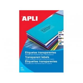 APLI SP-581225 Transparente Etiqueta para impresora autoadhesiva