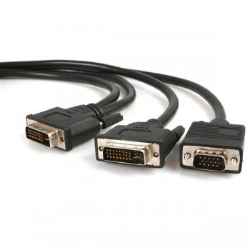 StarTech.com Cable de 1,8m Multiplicador de Vídeo DVI-I Macho a DVI-D Macho y HD15 VGA Macho para Monitor - Splitter
