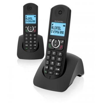 Alcatel F380-S Duo Teléfono DECT Negro Identificador de llamadas
