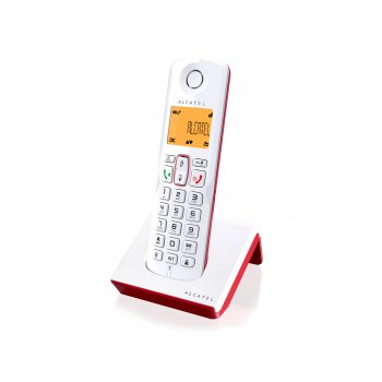 Alcatel S250 Teléfono DECT Rojo, Blanco Identificador de llamadas