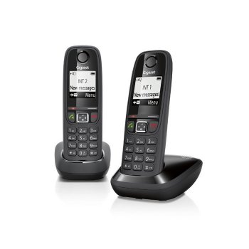 Gigaset AS405 Duo Teléfono DECT Negro Identificador de llamadas