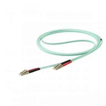 StarTech.com Cable de 15m de Fibra Óptica Multimodo Dúplex 50 125 LC a LC - Aqua - OM4 - LSZH
