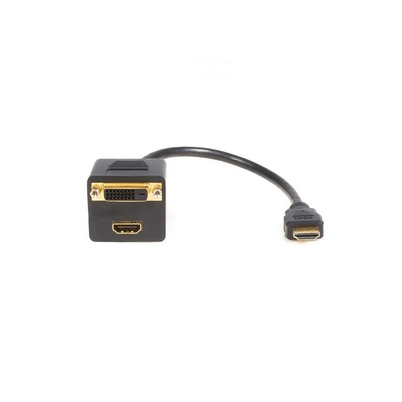 StarTech.com HDMISPL1DH adaptador de cable HDMI HDMI + DVI-D Negro