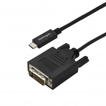 StarTech.com Cable Adaptador de 3m USB-C a DVI 1920 x 1200 - Negro - Cable USB Tipo C a DVI - Cable Conversor de Vídeo USBC