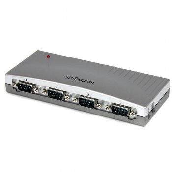 StarTech.com Hub Concentrador USB a 4 Puertos Serie RS232 - Ladrón Serie DB9 - Adaptador USB a Serie