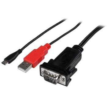 StarTech.com Cable Micro USB a Serie DB9 RS232 para Android - Adaptador Serial con Carga USB - Macho a Macho