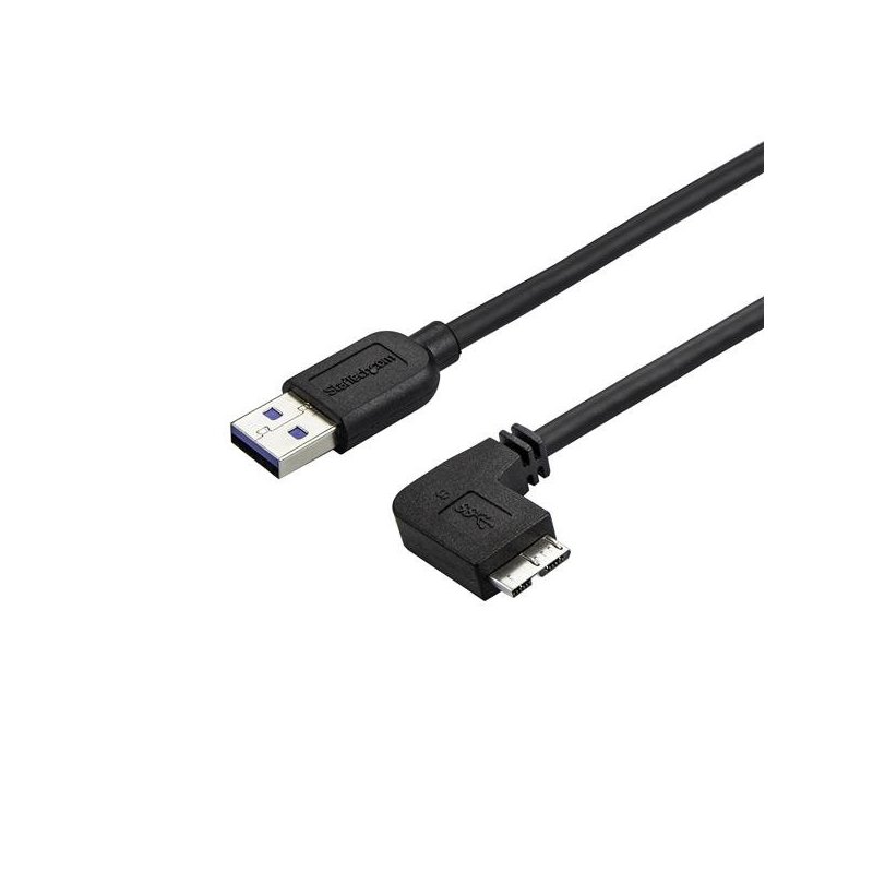 StarTech.com Cable delgado de 1m Micro USB 3.0 acodado a la derecha a USB A
