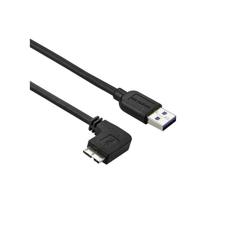 StarTech.com Cable delgado de 0,5m Micro USB 3.0 acodado a la izquierda a USB A