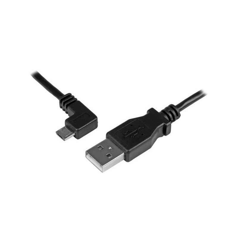 StarTech.com Cable de 1m Micro USB con conector acodado a la izquierda - Cable de Carga y Sincronización