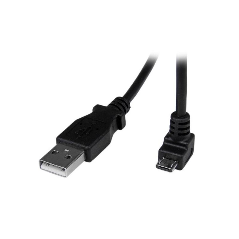 StarTech.com Cable Adaptador 2m USB A Macho a Micro USB B Macho Acodado en Ángulo hacia Abajo para Teléfono Móvil