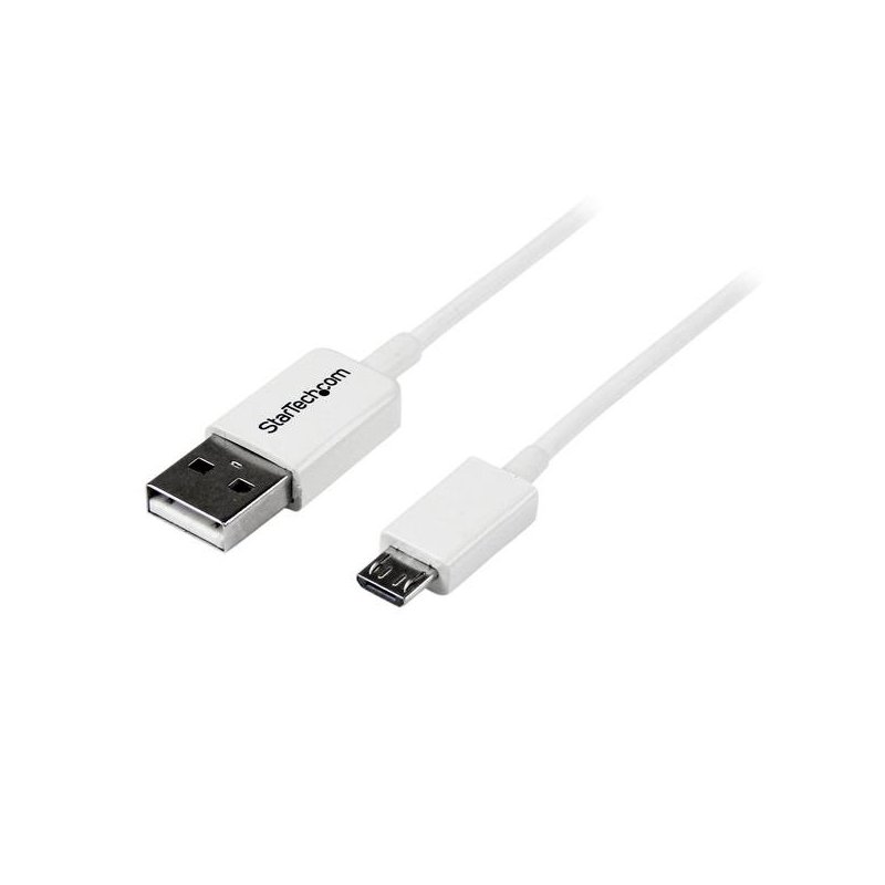 StarTech.com Cable Adaptador 2m USB A Macho a Micro USB B Macho para Teléfono Móvil Smartphone - Blanco