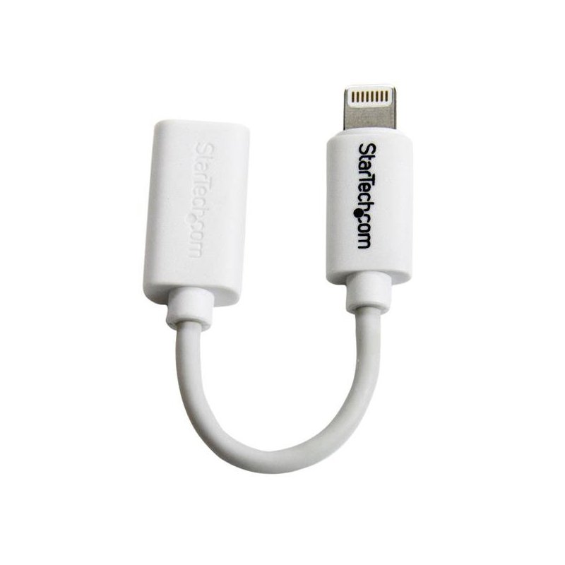 StarTech.com Cable Adaptador Blanco Micro USB a Conector Apple Lightning de 8 Pines para iPhone   iPod   iPad
