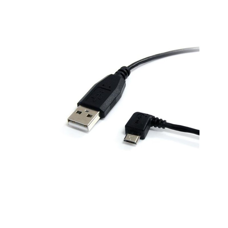 StarTech.com Cable de 30cm USB A a Micro USB B Acodado a la Izquierda para Teléfono Móvil y Smartphone