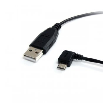 StarTech.com Cable de 30cm USB A a Micro USB B Acodado a la Izquierda para Teléfono Móvil y Smartphone